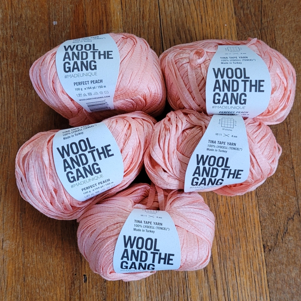 Wool and the Gang Tina Tape Yarn in Perfect Peach